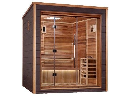 Golden Designs Drammen 3-Person Indoor / Outdoor Traditional Sauna | Cedar | GDI-8203-01