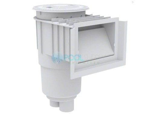 AquaStar FlowStar 7 Degree Vinyl-Fiberglass Skimmer, Basket, Lid and Adjustable Collar for Fiberglass | Without Float | White | SKR35101