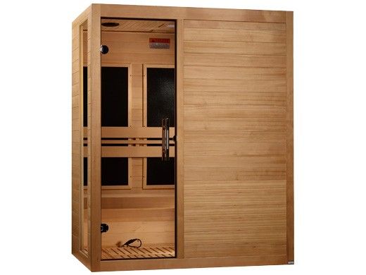 Golden Designs Dynamic Toscana 3-Person Ultra Low EMF FAR Infrared Sauna | Hemlock | DYN-6315-05 Elite