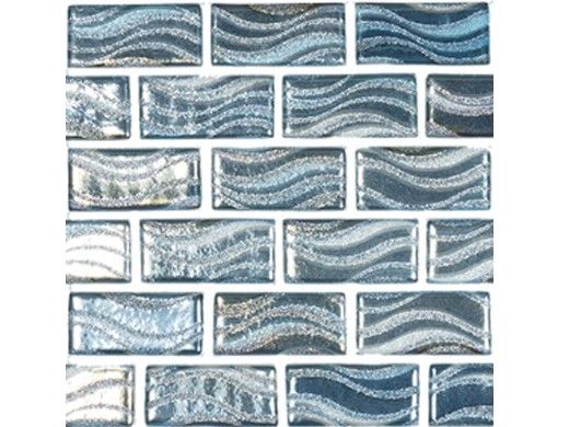 National Pool Tile Glacier Bay 1x2 Glass Tile | Ocean Blend | GLC