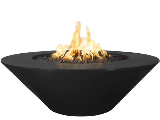 The Outdoor Plus 60" Round Cazo Fire Pit | Powder Coated Metal | Wide Ledge | Match Lit - Liquid Propane | Black | OPT-CZPC60-BLK-LP