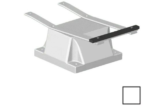 Global Pool Products 4 Bolt Base without Jig for 6' or 8' Diving Boards | 12" Pattern | White | GPP-DB-4B12NJ-W