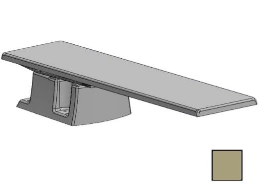 Global Pool Products 8' GX Diving Board 4 Bolt 14" Base with Jig and Spring Kit | Sand | GPP-DB-GX8-S-4B14-C