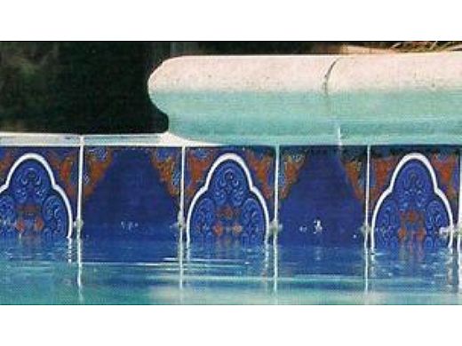 National Pool Tile Casablanca 6x6 Deco Series | Cobalt Rust | CAS200