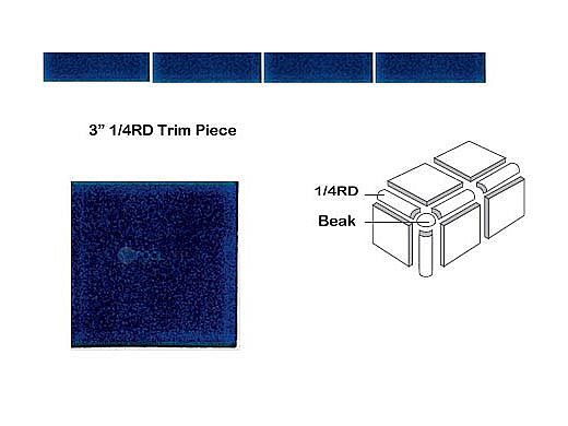 National Pool Tile Discovery Field 3x3 Trim | Blue | DSF20N .25RD