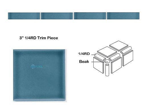 National Pool Tile Discovery Field 3x3 Trim | Marine Green | DSF90N 1/4RD