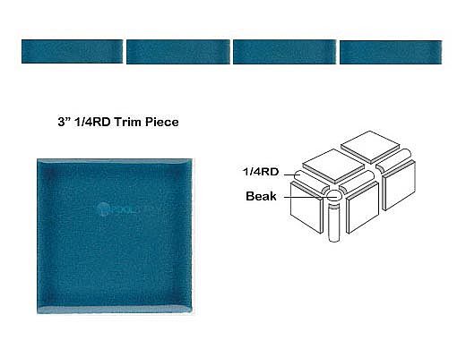 National Pool Tile Discovery Field 3x3 Trim | Teal Green | DSF91N 1/4RD