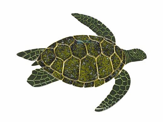 Ceramic Mosaic Turtle Sideview | 18" x 14" | T49-18