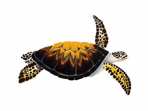 Ceramic Mosaic Loggerhead Turtle | 18" x 13" | LT8-18