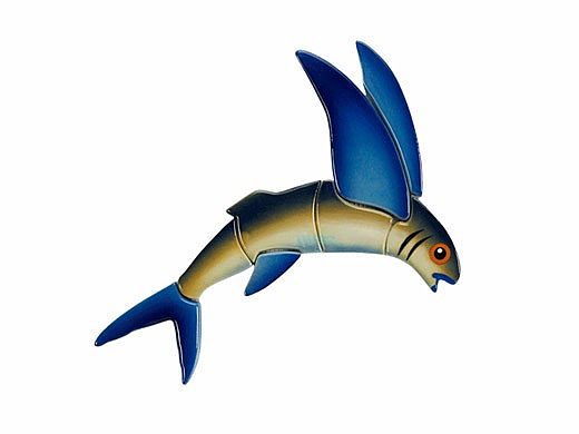 Ceramic Mosaic Flying Fish-A | 12" x 9" | FF45