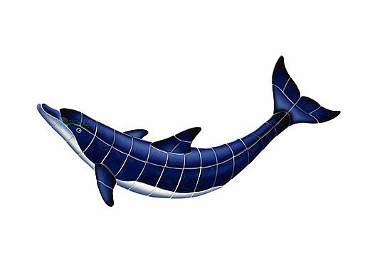 Ceramic Mosaic Blue Dolphin-B | 41" x 18" | BD43-42
