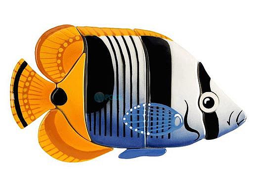 Ceramic Mosaic Saddled Butterfly Fish 10 in x 6 in | SB57