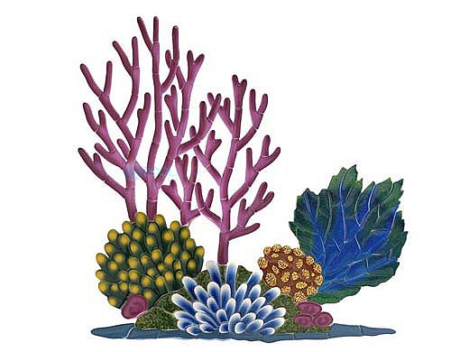 Ceramic Mosaic Coral Reef 36 in x 36 in | CR53