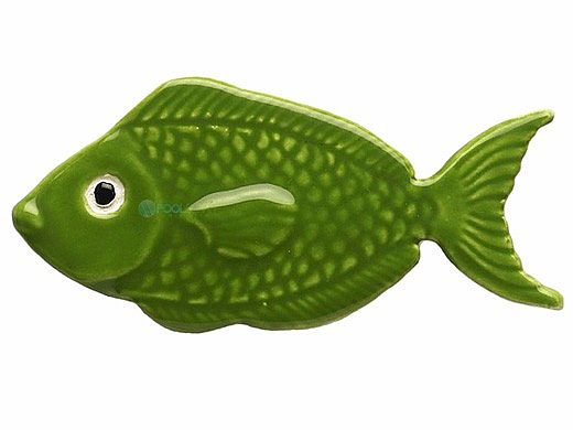 Ceramic Mosaic Green Reef Fish 4 inch | 101GR