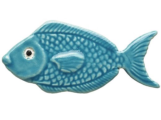 Ceramic Mosaic Light Blue Reef Fish 4 inch | 101LB