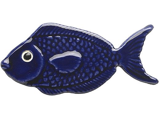 Ceramic Mosaic Royal Blue Reef Fish 4 inch | 101RB