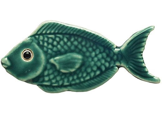 Ceramic Mosaic Teal Reef Fish 4 inch | 101TL