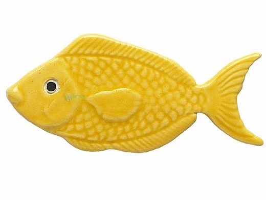 Ceramic Mosaic Yellow Reef Fish 4 inch | 101YE