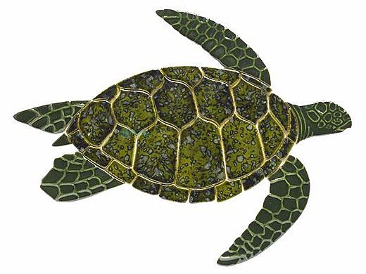 Ceramic Mosaic Loggerhead Turtle | 36" x 29" | T49-36