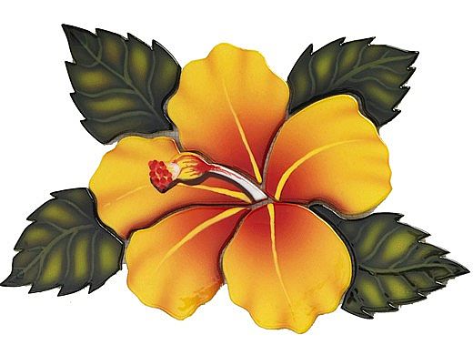 Ceramic Mosaic Hibiscus Single Flower Yellow 7"x7" | SHF75Y