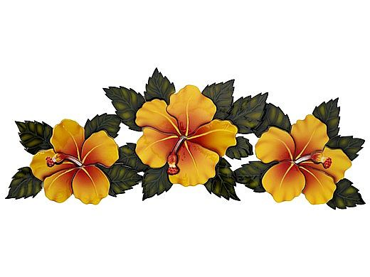 Ceramic Mosaic Hibiscus Flower Yellow 27"x10" | HF74Y