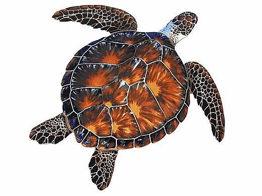 Porcelain Mosaic Sea Turtle Brown | 24"x24" | PORC-BT10-24