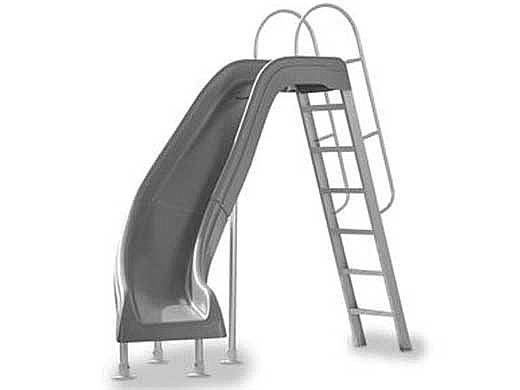 Inter-Fab City 2 Pool Slide | Left Curve | Gray | CITY2-CLG