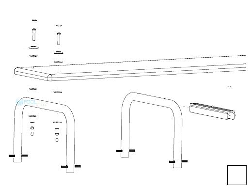 Inter-Fab U-Stands 18" U-Style Diving Standards Steel Base Only | White | DBU18049-1