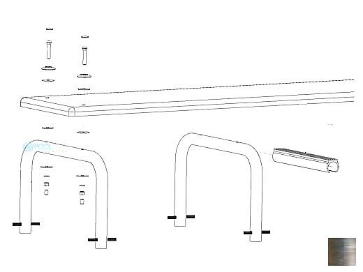 Inter-Fab U-Stands™ 24" U-Style Diving Standards Steel Base Only | Stainless Steel | DBU24049