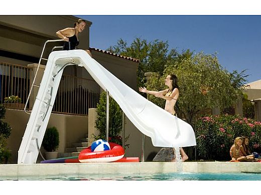 Inter-Fab Wild Ride Pool Slide | Left Curve | White | WRS-CL-SS | Pool ...