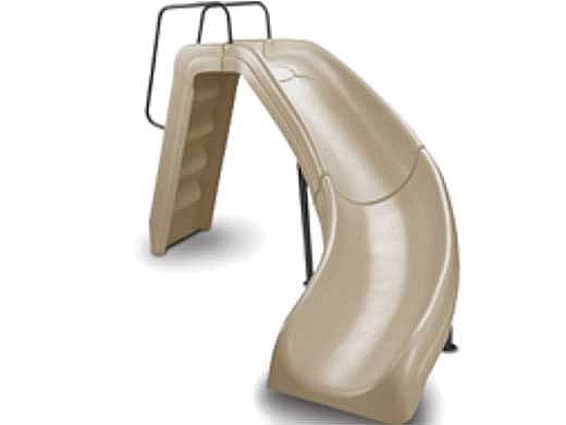 Inter-Fab White Water Pool Slide | Right Curve | Tan | WWS-CRT-SS