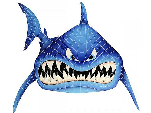 Artistry In Mosaics In Your Face Shark | 38" x 42" | SFABLUOL