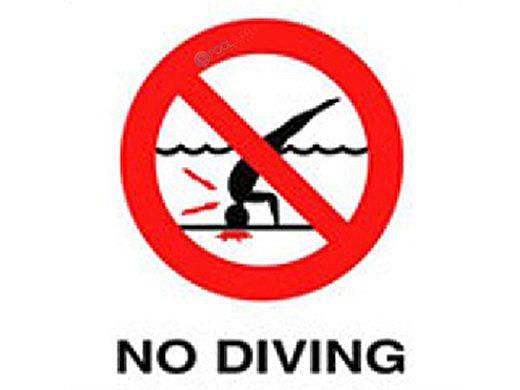 Depth Marker 4" Frost proof tile | No Diving Symbol Non-Skid | C621500