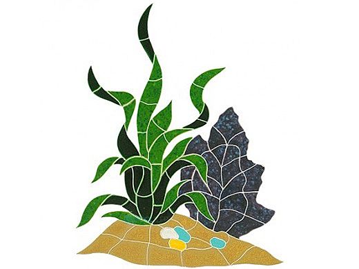 Artistry In Mosaics Reef Accent - Seagrass | 21" x 17" | RSEPUROM
