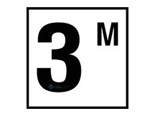 Inlay Ceramic 6" Tile Waterline Depth Marker 4" Number | Metric-3 | Smooth | C613030
