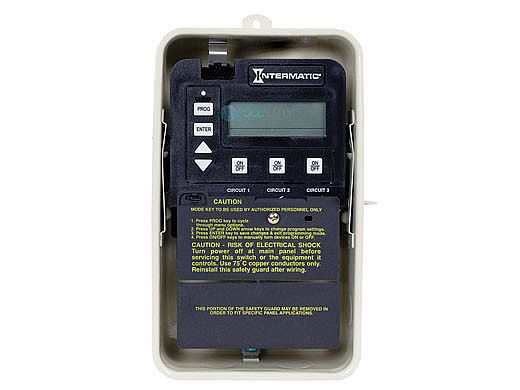 Intermatic PE153 Series Digital 3 Circuit Time Control | Type 3R Metal Enclosure, Switch Type 3-SPST | PE153