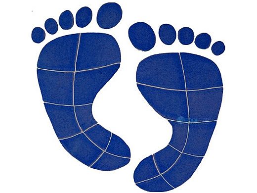 Artistry In Mosaics Footprint Blue Mosaic | Large - 10" x 10" | FPRBLUOL