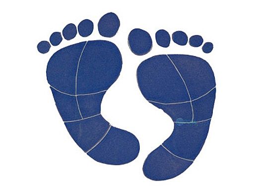 Artistry In Mosaics Footprint Blue Mosaic | Medium - 8" x 8" | FPRBLUOM