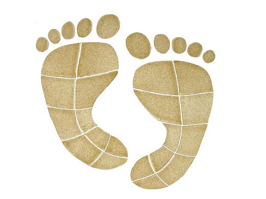 Artistry In Mosaics Footprint Tan Mosaic | Large - 10 in x 10 in | FPRTANOL