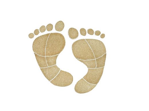 Artistry In Mosaics Footprint Tan Mosaic | Medium - 8 in x 8 in | FPRTANOM