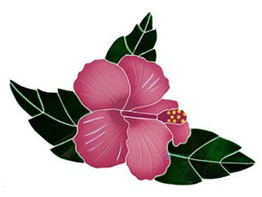 Artistry In Mosaics Tropical Hibiscus Mosaic | 10" x 9" | HTOBUROS