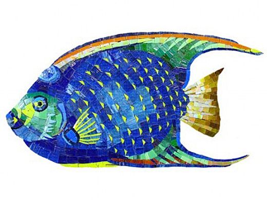 Artistry In Mosaics Angel Fish Glass Mosaic | 9" x 18" | G-AFM