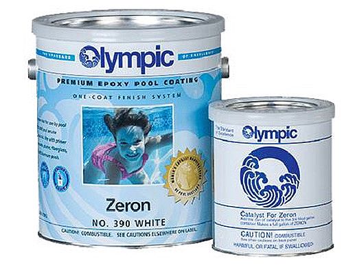 Olympic Zeron Epoxy Pool Paint Kit | Paint + Catalyst 1-Gallon | White | 390 G