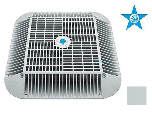 AquaStar 16" Square Anti-Entrapment Suction Outlet Cover and Retro-Adapter Sub-Frame for 12" Square 1" Deep Retrofits (VGB Series) Light Gray | 1216103