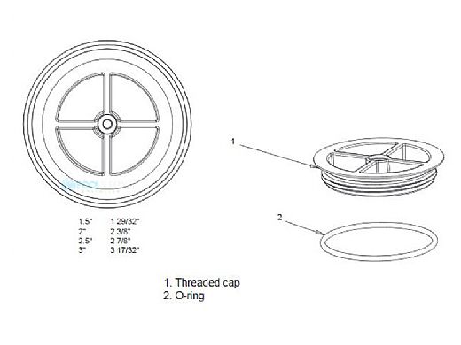 AquaStar Winterizing Plaster Cap with O-Ring 1.5" | Tan | CS108