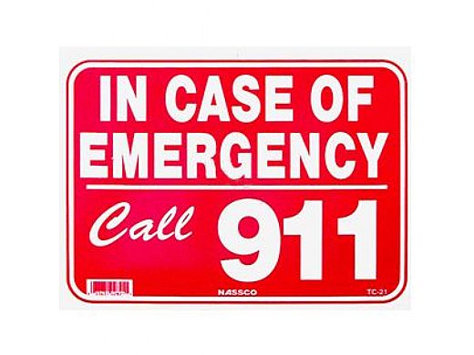 Emergency Call 911 Sign 9inches x 12inches | TC-21