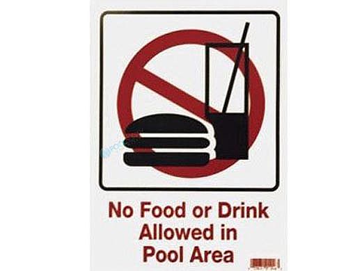 No Food or Drink Allowed in Pool Area 9inches x 12inches | SW-46