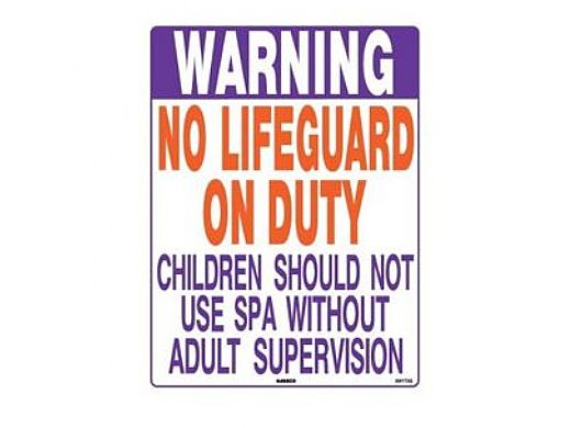 Texas No Lifeguard Spa Sign 18inches x 24inches | SW-1TXS