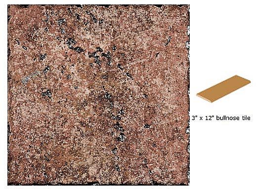 National Pool Tile Silverstone 3x12 Single Bullnose Pool Tile | Rust | SVRRUST SBN