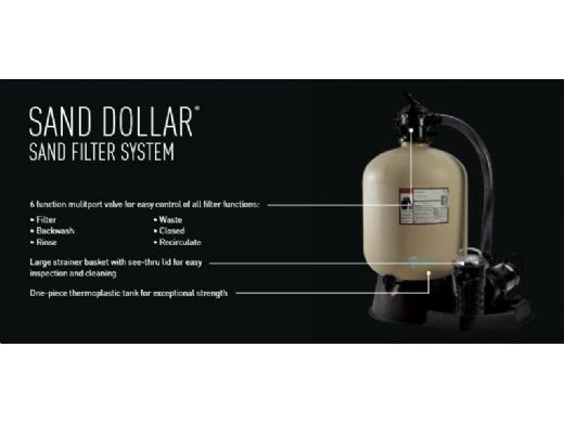 Pentair Sand Dollar SD40 Above Ground Pool Sand Filter System | 19" Filter 1HP Pump | 3' NEMA Cord | Without Hose Kit | PNSD0040DE11X0